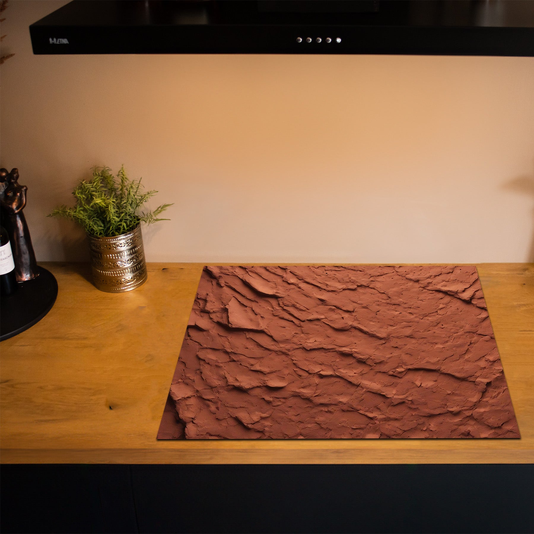 Protection induction - Abstrait - Motifs nervurés - Noir