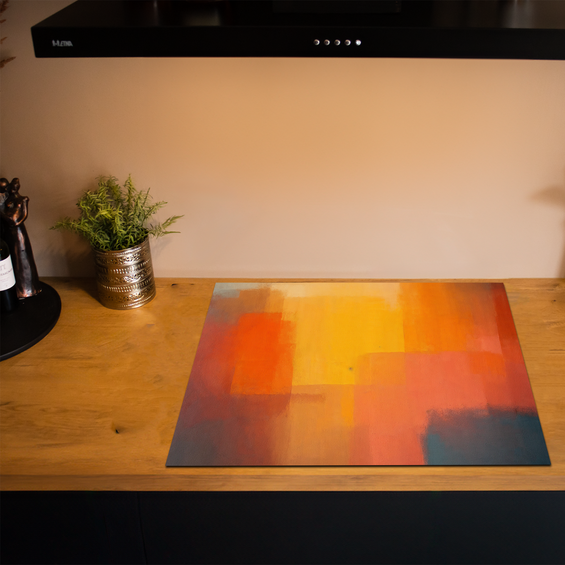 Inductiebeschermer - Colorfield - Amber Grid