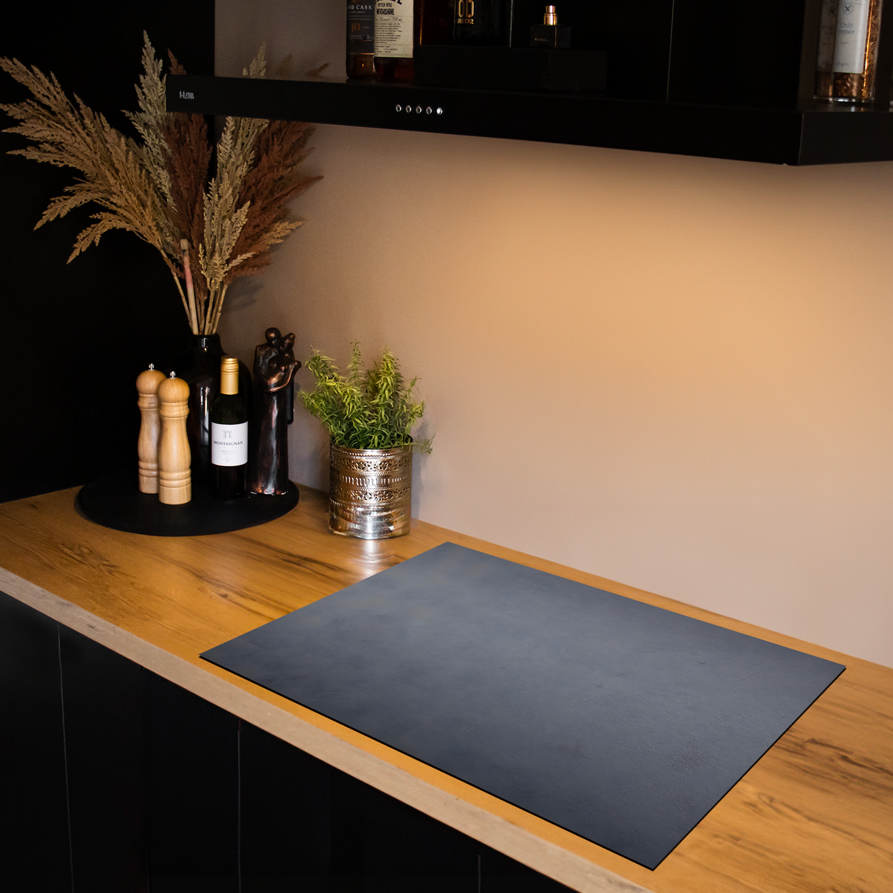 Induktionsschutz - Beton - Textur - Rustikal - Dunkelgrau