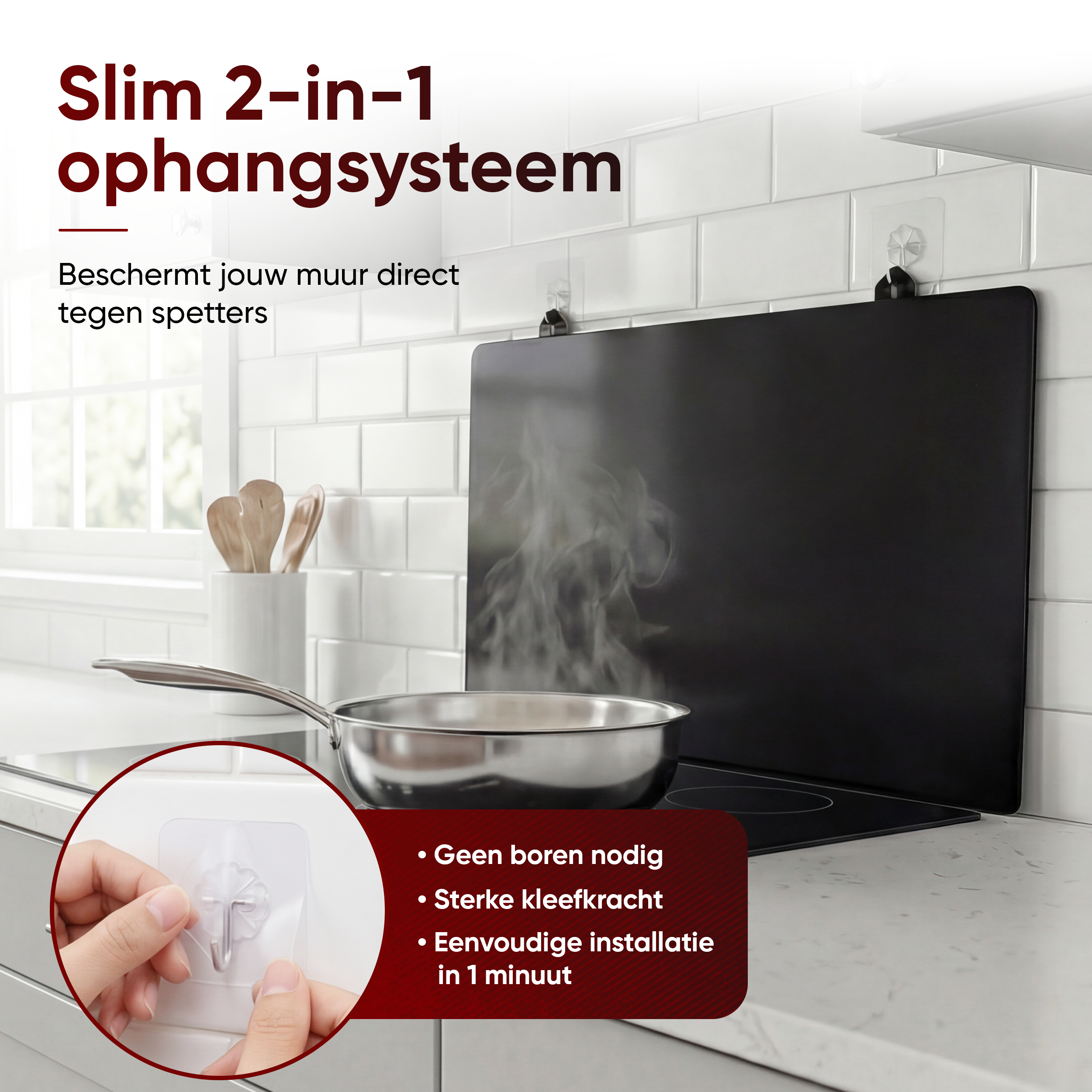 Inductiebeschermer - 2-in-1 - anti-slip - zwart