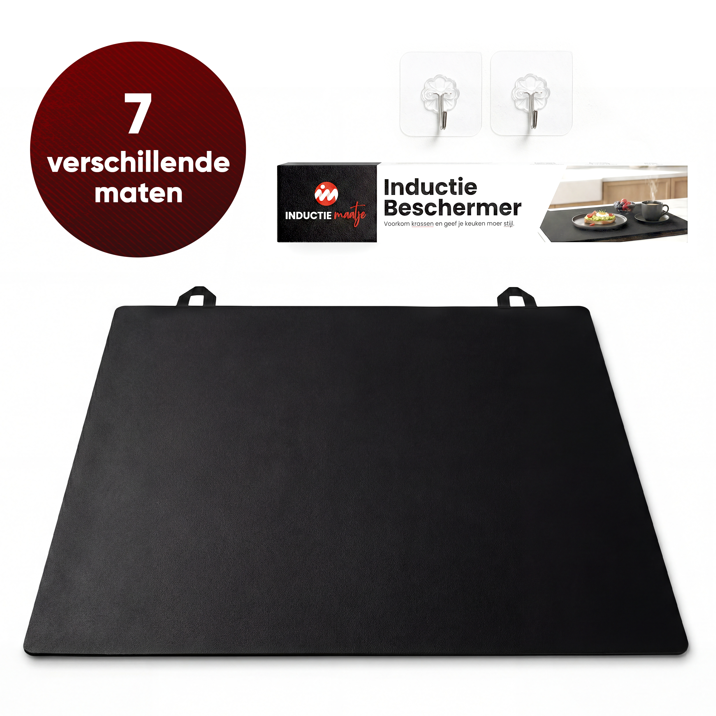 Inductiebeschermer - 2-in-1 - anti-slip - zwart