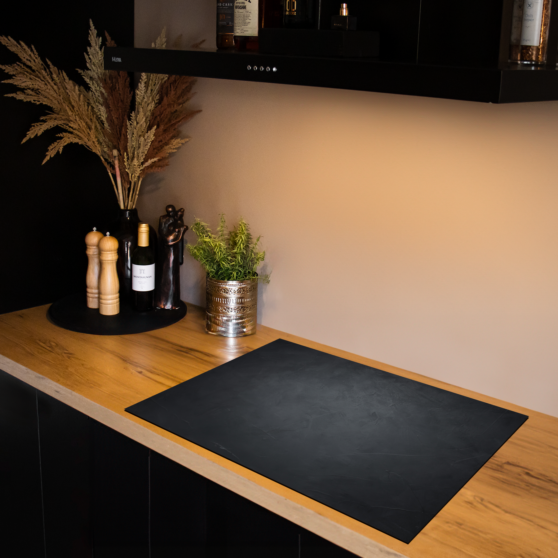 Induktionsschutz - Beton - Textur - Rustikal - Dunkelgrau