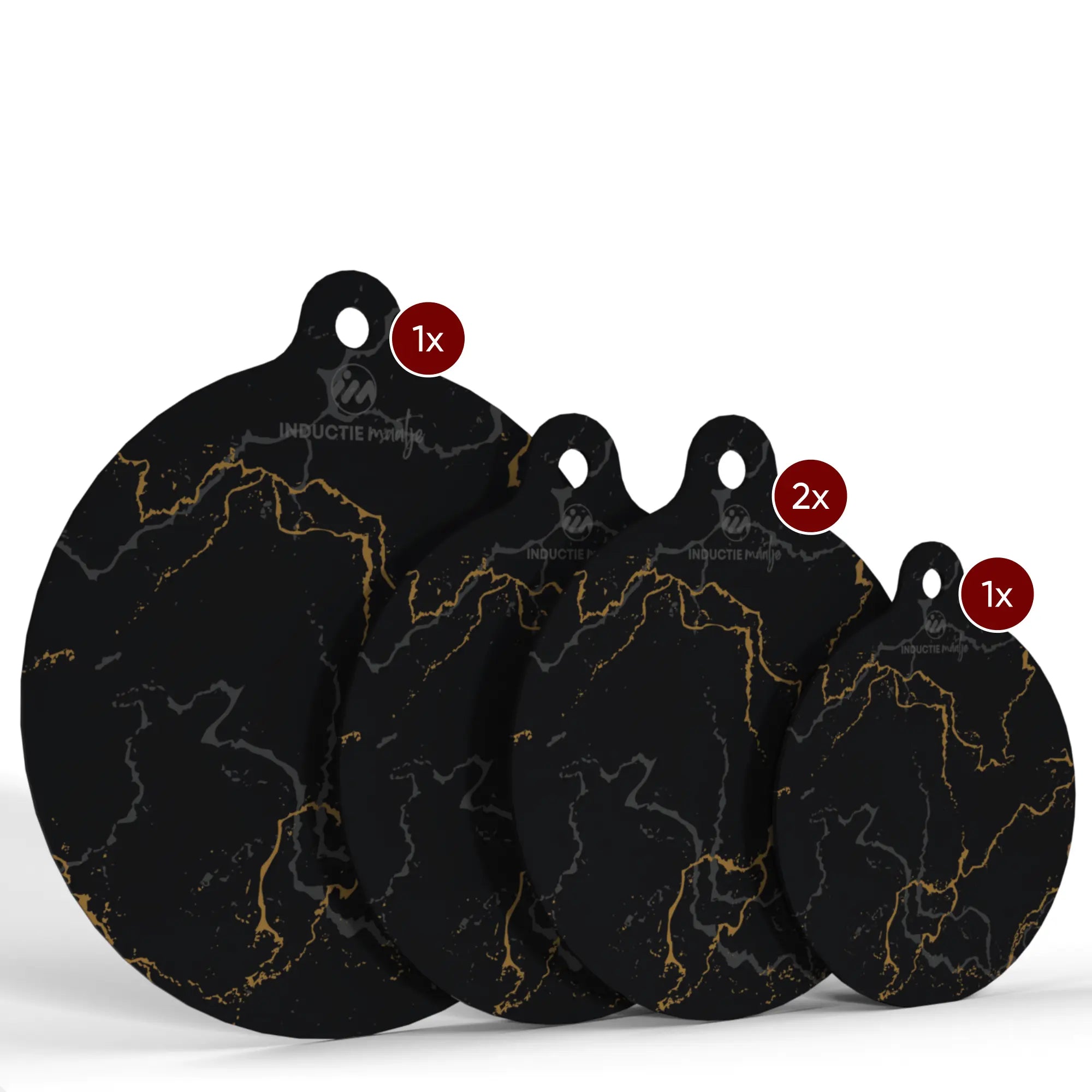 Induktionsmatten-Set, 4 Stück, Marmor-Design