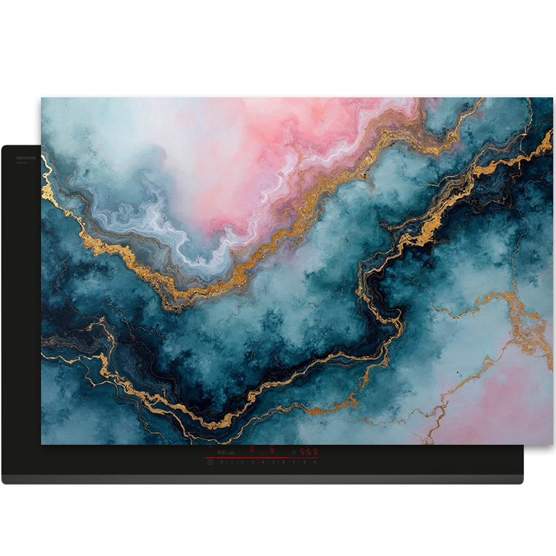 Inductiebeschermer - Marmer met Goud - Rose Abyss