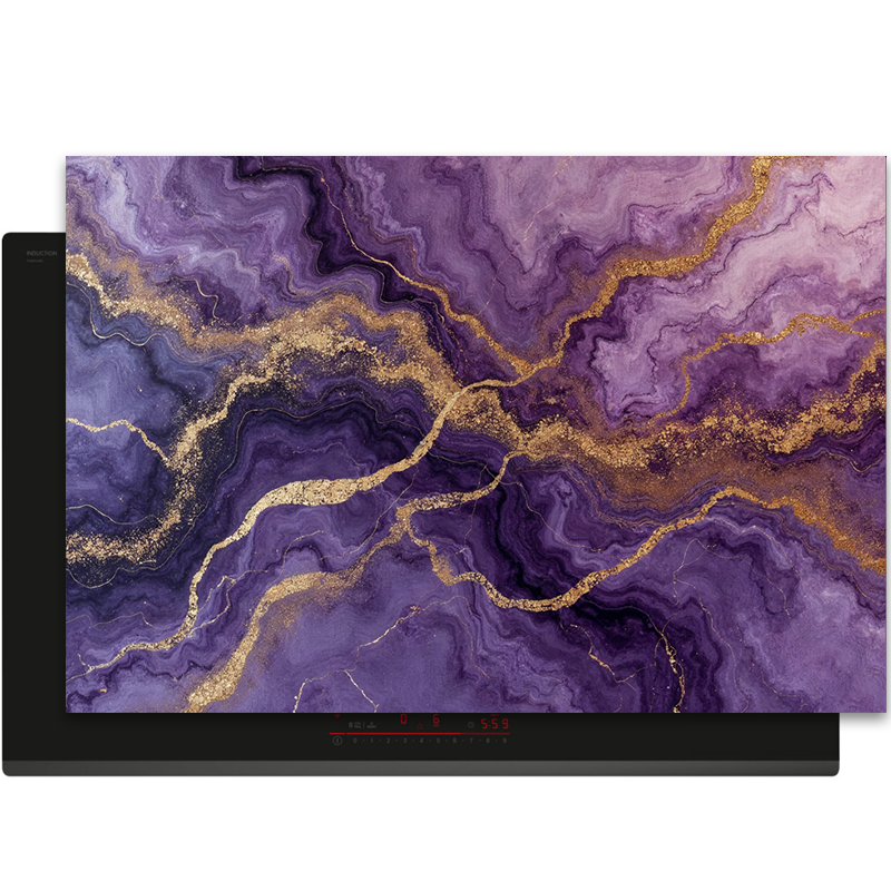 Inductiebeschermer - Marmer met Goud - Violet Vibe